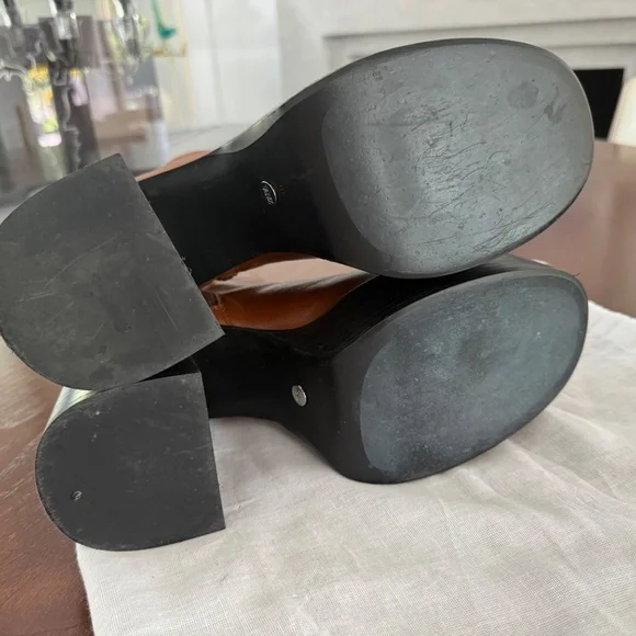 ZARA Leather Platform Heeled Anke Boots - EU 40 (fits like 39/9) - Picture 5 of 7